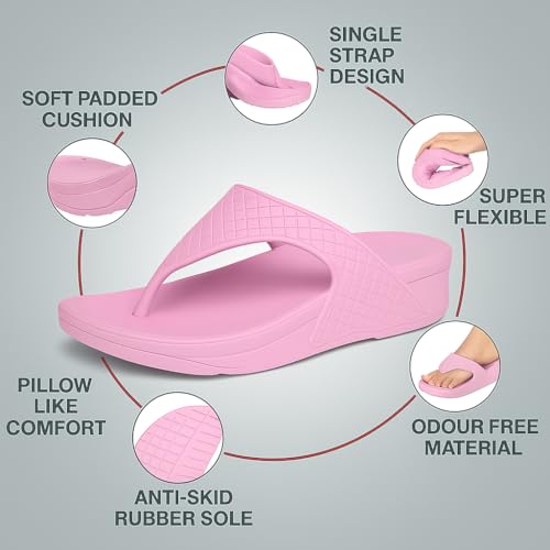 Image of ORTHO JOY EVA Slipper For Women || Waterproof & Everyday Flip Flops for Ladies || Slippers with Cushion Foot Bed || Anti-slip sole || Sweat free