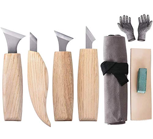 Juego de cinceles para tallar madera, juego de herramientas geométricas para tallar madera con bolsa de almacenamiento Cover