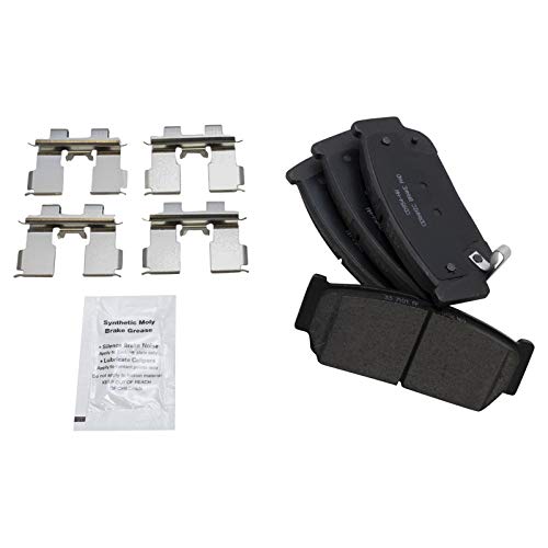 Image of TRQ Rear Brake Pad and Rotor Set Ceramic Compatible with 2007 Hyundai Entourage 2006 Kia Sedona