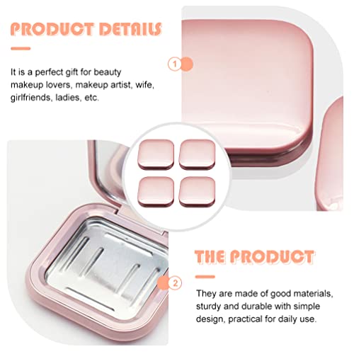 KALLORY Makeup Pallette 4pcs Magnetic Eyeshadow Makeup Empty Eyeshadow Containers Box Refillable Eye Shadow Lipstick Palettes with Mirror for DIY Cosmetic Foundation Blush Rose Gold Makeup Eyeshadow