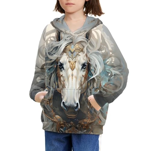 Kids Boys Realistic 3D Wolf Printed Long Sleeve Cool Hoodies with Pocket3