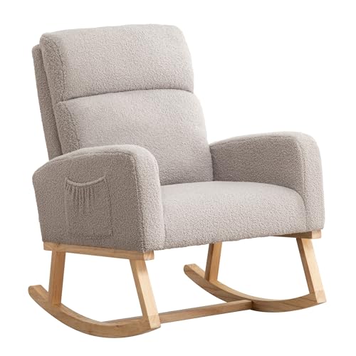 HOMYKA Rocking Chair with Wood Legs