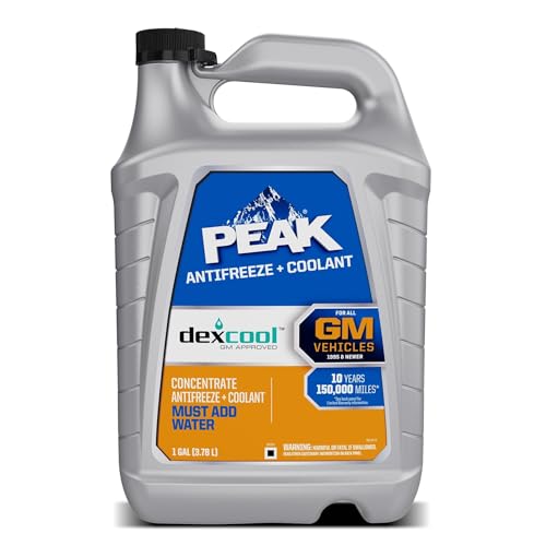 PEAK DEX-Cool® Antifreeze + Coolant, Premium Engine Coolant with Antifreeze, Car Antifreeze Coolant Mixture for GM Vehicles, 1 Gallon