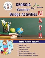 Algebra 1 to Geometry : GEORGIA Summer Math Bridge Activities (Georgia Milestones (GMAS) by Math-Knots) B0D77V56H3 Book Cover