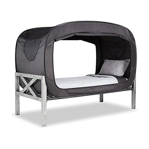 Bed Tent - Pop Up Privacy Tent for Single Size Bed, Easy To Set Up And Take Down Top Bunk Bed Tent - Dim Interior Helps You Sleep Soundly, Great for Shared Rooms,Black,190 * 90 * 100cm Cover