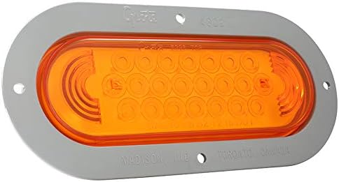 Grote 53593 SuperNova Oval LED Stop Tail Turn Light (Gray Theft-Resistant Flange, Auxiliary)
