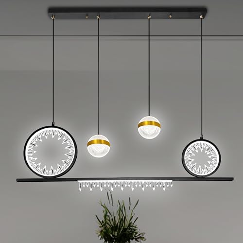 Smartway® 64 Watt Eris Modern LED Linear Chandelier for Kitchen Dining Table, Restaurant Cafe Bar, Hotels, Office & Home Décor Smart Voice Assist App Control 3 Color Mode (Warm, Cold & Natural)