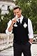 COOFANDY Herren Weste Anzugweste V-Ausschnitt Slim fit Formale Hochzeit Einfarbige Elegant Herrenwesten Business Party Smoking Weste Schwarz S