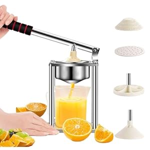 Manuelle Entsafter - Handpresse aus Edelstahl, Saftpresse für Orangen, Trauben, Zitronen, Beeren, für Zuhause, Küche, Restaurant