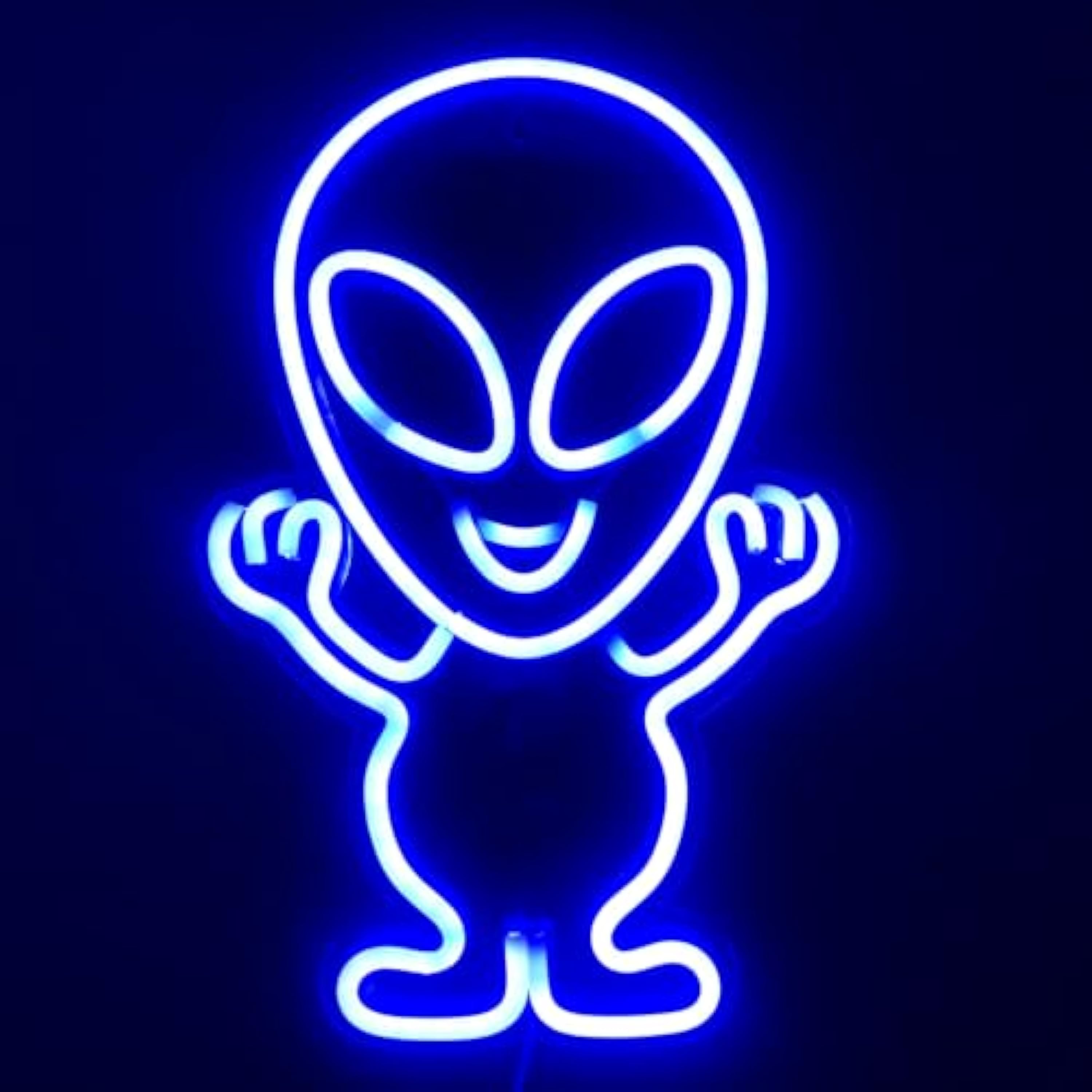 Decoración alienígena de neón de halloween, barra, personalizada, divertida, brillante, súper fácil de usar, fuente de alimentación USB 5v, tamaño 15.7 * 10.2inches