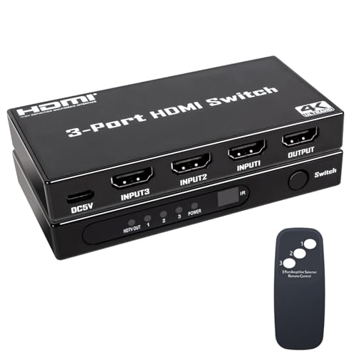 HDMI Switch 3 in 1 Out: 4K@30Hz Ultra HD...