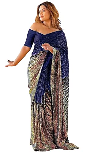 Image of Florely Women's Georgette Sequence Saree For Women sarees for women with Embroidered Border Sarees Bollywood Sari Designer Saree sequins saree Daily Wear saree Summer saree for festival Wedding
