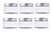 Confezione da 6 contenitori di plastica (PET) vuoti, da 50 g/100g/150g, con tappi di alluminio color argento, per cosmetici, creme, lozioni, pomate, trucco immagine