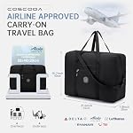 COSCOOA Lightweight Ryanair Carry on Bag 55x40x20 cm Personal Item Bag for Airlines,22x14x9 Cabin Bag Luggage,45L Foldable Travel Duffel Bag for Women Men,Waterproof Weekender Overnight Bags