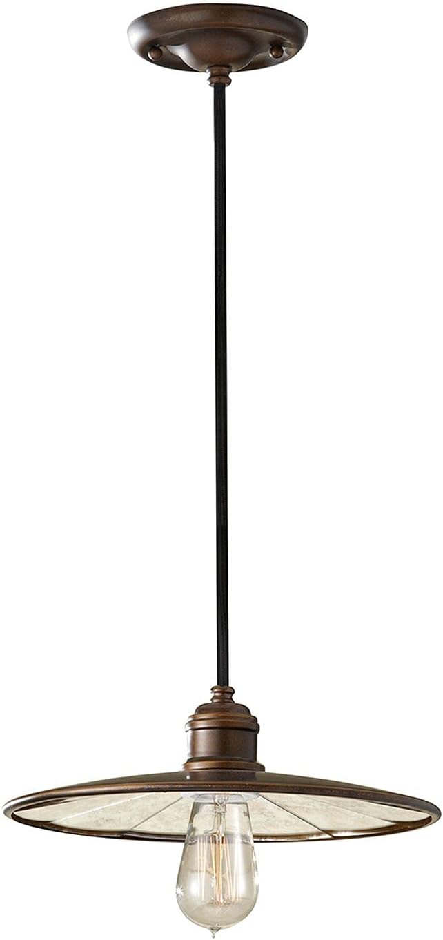 Licht-Erlebnisse Hanglamp LANA brons antieke spiegel Ø30cm verstelbaar kunstzinnige industriële lamp eettafel woonkamer