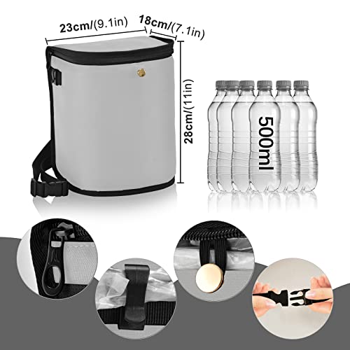 Image of Wudan Small Car Trash Can Silver Accessories for Garbage Storage Organizer with Lid Waterproof Portable Auto and Truck Interior Seat Bin