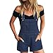 Produktbild Xmiral Damen Shorts Jumpsuit Baumwolle Lose Denim Latzhose Overalls Jeans Denim (M,Blau)