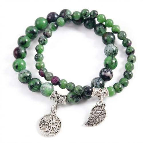 Image of YGLINE Tree of Life Yoga Healing Stone Bracelets,Multilayer Lotus Chakra Stone Reiki Bracelet Sets,Anxiety Crystal Natural Stone,for Women Stress Relief