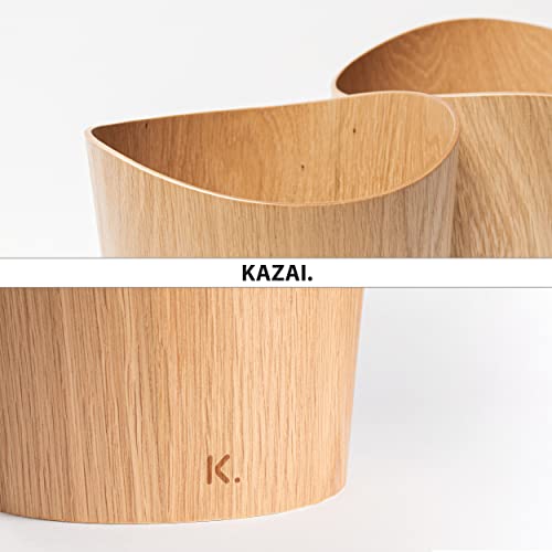 Kazai. Real Wood Waste Paper Bin Börje | Wooden Paper Basket For Office, Kids' Room, Bedroom And More | 9 Liters | Oak #TOP3