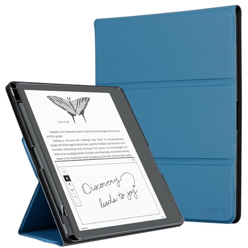 Image of CoBak Stand Case for Kindle Scribe - Premium Folio Leather Cover with Pen Holder, Auto Sleep /Wake - Compatible with 10.2 Inch Kindle Scribe (2022 /2024 Release)