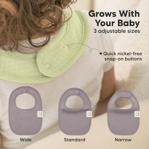 Image of KeaBabies 8-Pack Baby Bibs for Drooling and Teething, Soft (Moor) | Organic Quilted Cotton Cloth Drool Bibs for Baby Girl, Boy, Toddler, Newborn, Infant, Soft & Super Absorbent