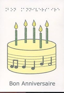 Amazon Com Tactile Vision Graphics Inc Carte Jolie Braille Et Tactile Bon Anniversaire11 G226 Teau Office Products