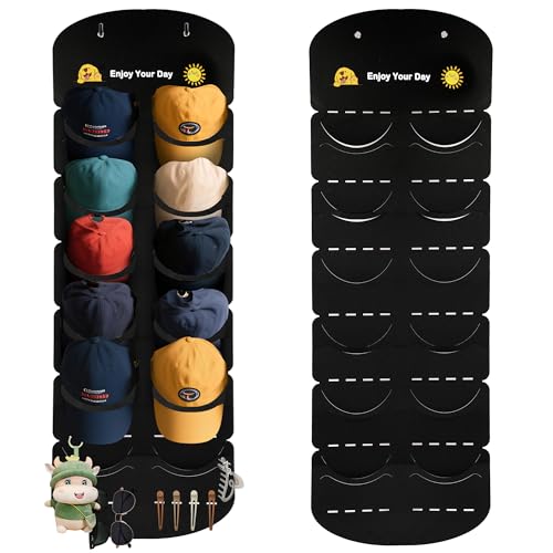 Organizador de sombreros de 12 bolsillos para puerta o pared