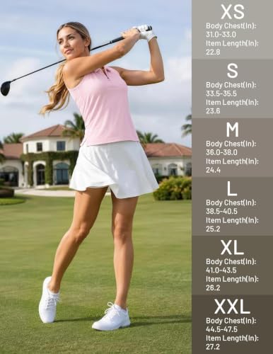 Image of MIER Womens Sleeveless Golf Polo Shirt, UPF 50+ Quick Dry Quarter Zip Tops