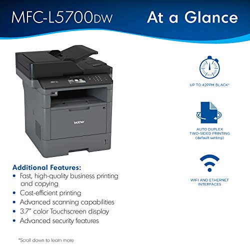 Brother Monochrome Laser Multifunction All-In-One Printer, Mfc-L5700Dw, Flexible Network Connectivity, Mobile Printing & Scanning, Duplex Printing, Amazon Dash Replenishment Ready, Black #TOP2