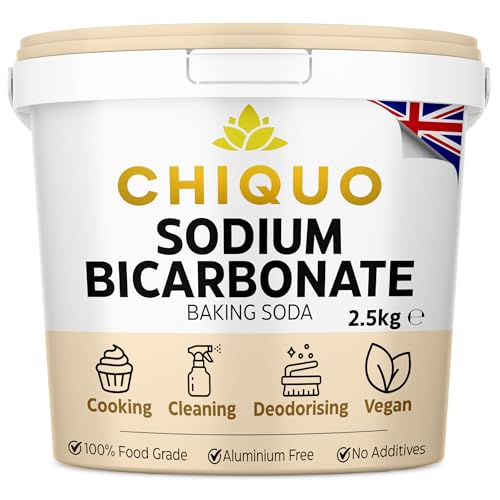 Chiquo Baking Soda - Sodium Bicarbonate 2.5kg Bucket - 100% Food Grade | Eco-Friendly Fine Powder For Cleaning Baking Bath Bombs Odours & More | Resealable Storage Bucket