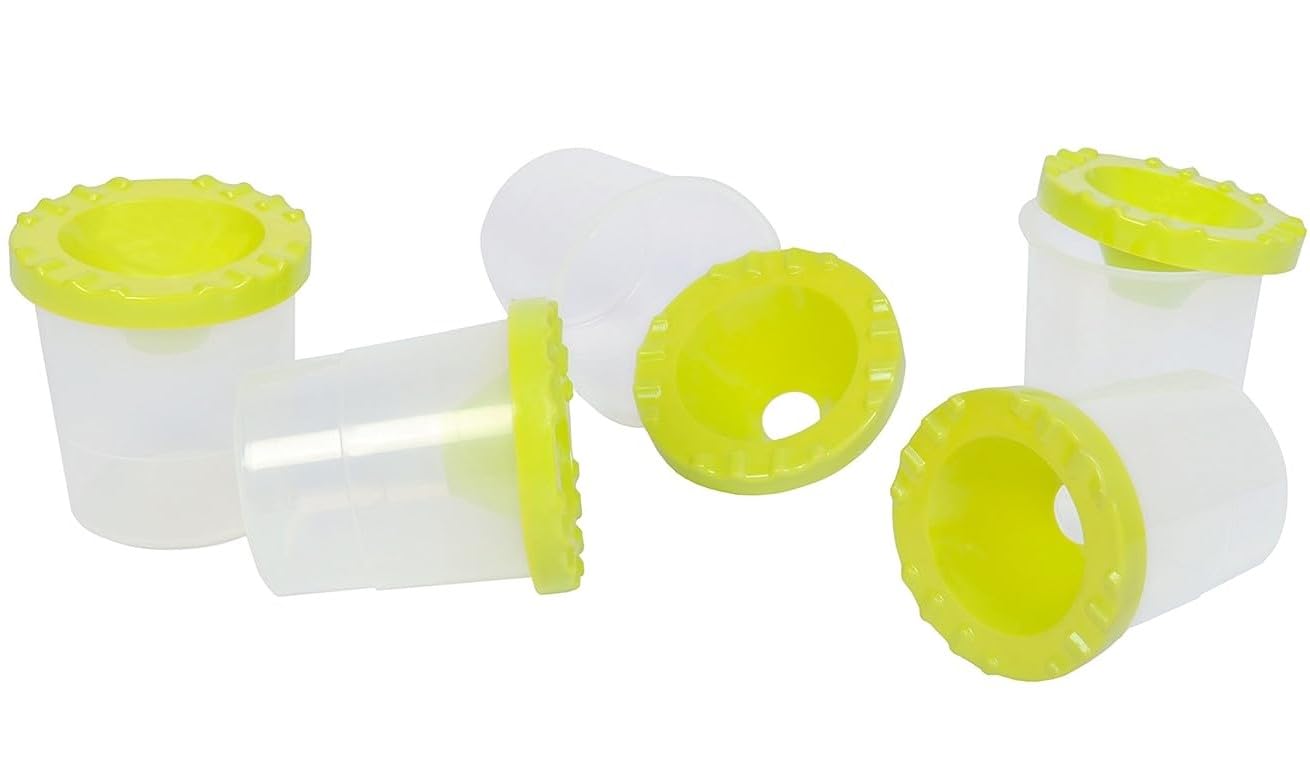 Kabeer Art Non-Spill Paint Pots and Lids - Set of 2 - School, Art and Craft Resource