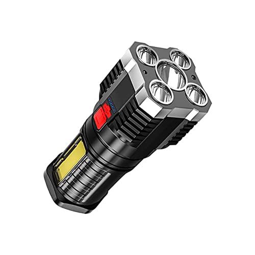 P7900 Linterna LED de cinco núcleos, IPX6 impermeable, cinco explosiones nucleares, linterna LED de luz fuerte, recargable, súper brillante, 4 engranajes de atenuación recargable para emergencias