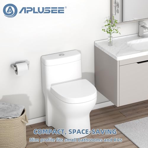 Image of APLusee Square Toilet Paper Holder, Brushed Nickel, 304 Stainless Steel | Space-saving for Apartments, RVs, Small Bathroom, Wall Mounted Tissue Holder, Easy Roll Changes, Fits Most Rolls Size