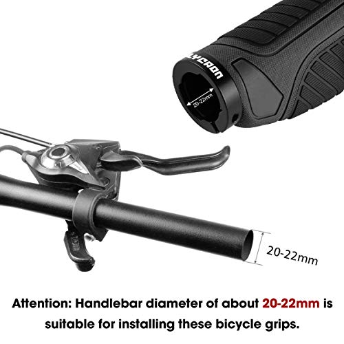 LYCAON Bike Bicycle Grips (Color-Blocking) Anti-Slip Bicycles Bikes Handlebar Grips Fits MTB/BMX/Mountain/Downhill/Foldable/Urban Bicycles/Scooter (Gray, Expandable End Caps) - Thumbnail 7