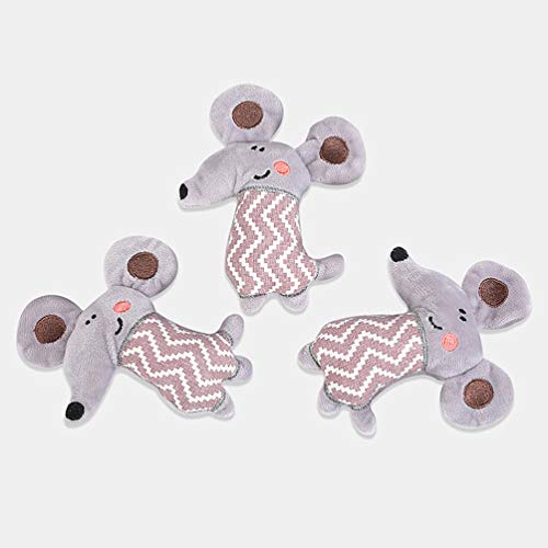 STOBOK 3 peças de brinquedos de nipa de gato de pelúcia, rato, gato, mastigar, brinquedo interativo,