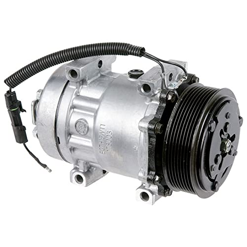 AC Compressor & 119mm 8-Groove A/C Clutch Replaces Sanden SD