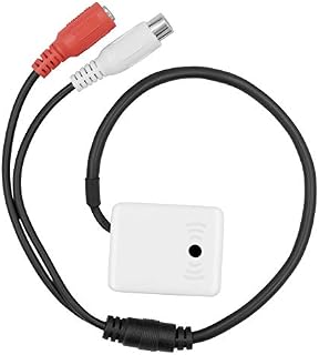 HUACAM CCTV Microphone, Mini Microphone Audio Pickup Device, High Sensitive Pick up Audio Mic for CCTV Security Camera DVR System, Low Noise Security Outdoor Microphone,External Camera Sound
