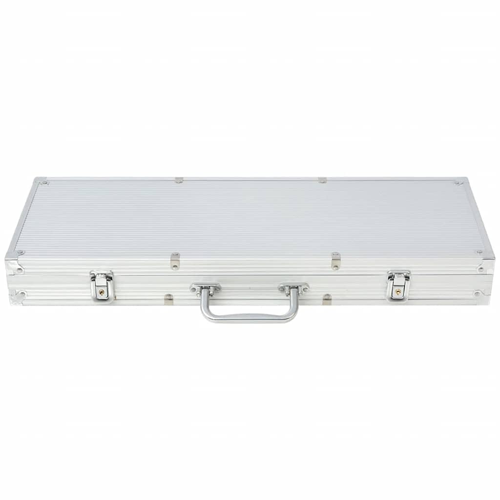 Set da poker con 500 chip laser da 11,5 g, valigetta da gioco professionale in alluminio, con pulsanti Dealer e carte da gioco