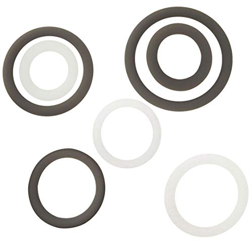 PATTNIUM Stretchy Silicone Rings Clear and Black Color Rubber Bands Set for Men