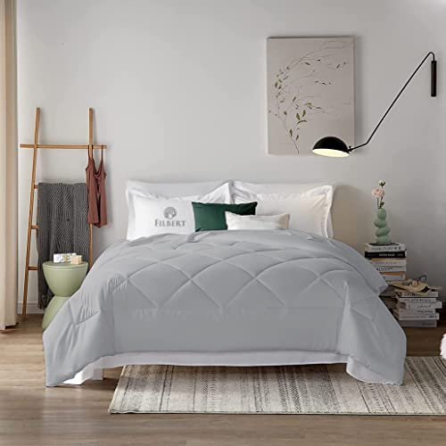 Image of Filbert - 400 GSM Microfiber Rajai Double Bed Comforter, Super Soft Heavy Double Bed Blanket for Winter Diamond Stitch (90 inch x 100 inch Inches /228cm x 254cm) - Comforter Double Bed|Silver