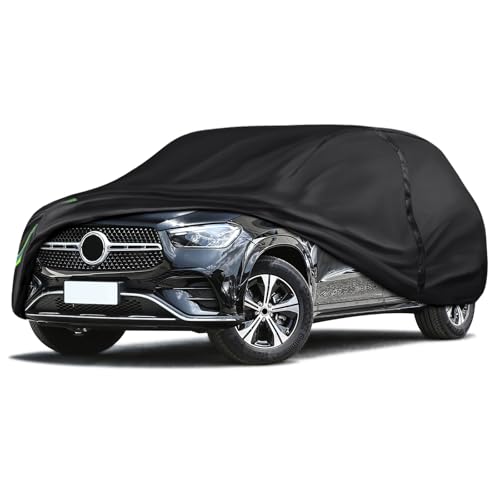 QUYDDC 16-Layer 600D Heavy Duty Universal Full Car Cover for Outdoor & Indoor Use - All Weather Sun UV Rain Snow Dust Proof, Waterproof Scratch Resistant, Fits SUVs Body Length 201