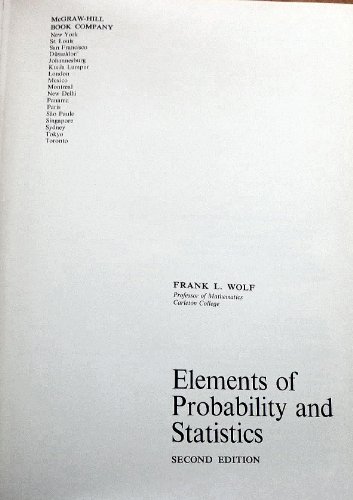Elements of probability and statistics (McGraw-... 0070713413 Book Cover
