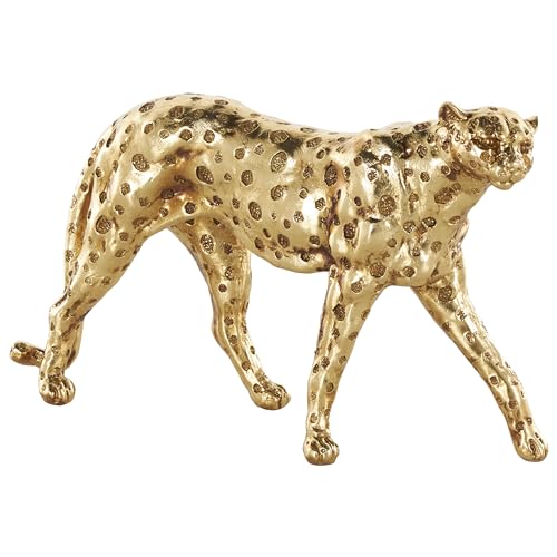 Deco 79 - Deco 79 Resin Leopard Decorative Sculpture Walking Home Decor Statue with Textured Spots, Accent Figurine 10" x 3" x 7", Gold - -8%