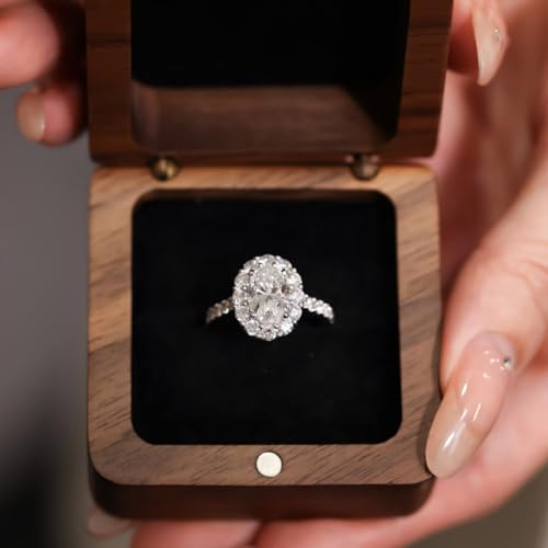 Engagement Ring for Women 6CT Oval Cut Wedding Bands 8A Cz Promise Ring for Her 925 Sterling Silver Size 5-92