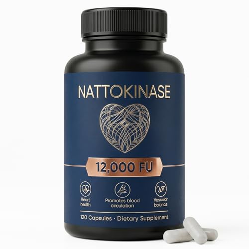 LUNESSA Nattokinase 12000 FU Per Serving Nattokinase Supplement Organic Supports Circulation & Heart Wellness Vegan Gluten Free 120 Capsules