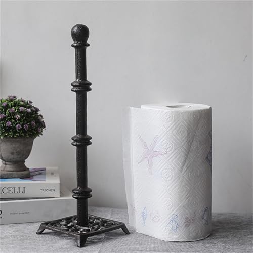 Portarrollos de cocina de hierro fundido con soporte decorativo retro 4