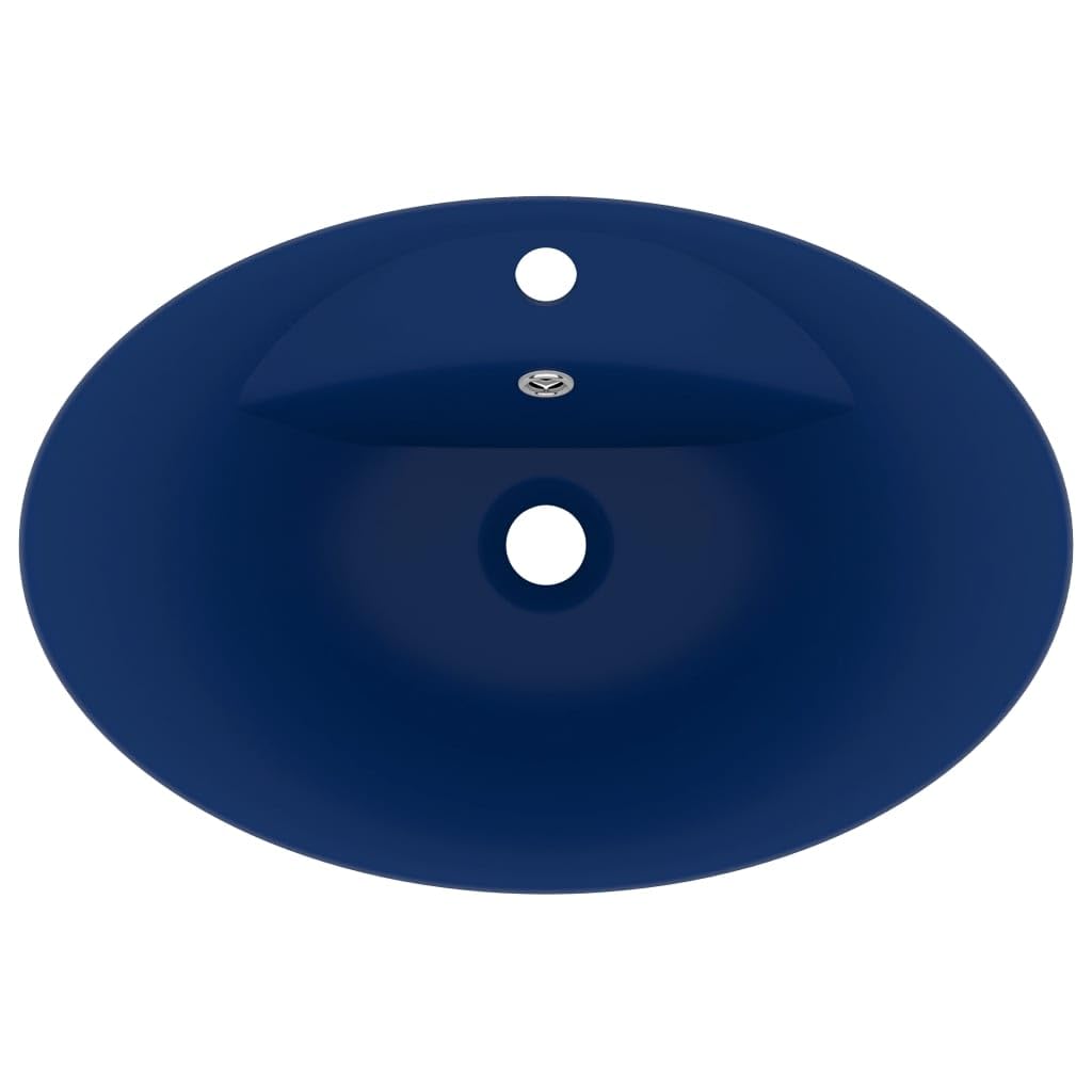Genérico Lavabo Lujoso con rebosadero cerámica Azul Oscuro 58,5x39cm,Bricolaje,Fontanería,Piezas para fontanería,Lavabos y fregaderos,Lavabos-146935