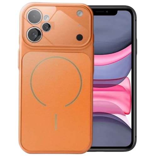 Image of Converter Case for iPhone 12 | Premium Protective Mag-Safe Cover | iPhone 17 Pro / iPhone17 Pro Max Series Style Design | in-Built Camera Guard | Wireless Charging Compatible (Orange)