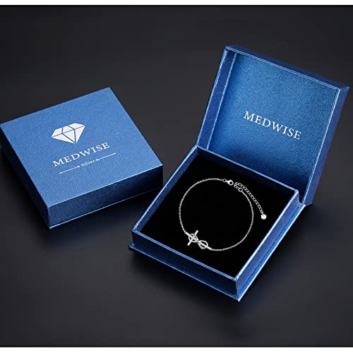 Image of MEDWISE Mothers Day Gifts for Mom Women Infinity Anklet 925 Sterling Silver Adjustable Cross Anklet Summer Beach Jewelry Gifts for Daughter Women Wife Mom