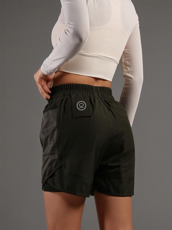 Image of CHKOKKO Gym Shorts for Women Workout Quick Dry fit Double Layered Inner Compression with Pockets Lightweight Running Yoga Sports & Training